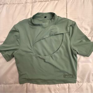 Boxerc Green Cutout Crop Top